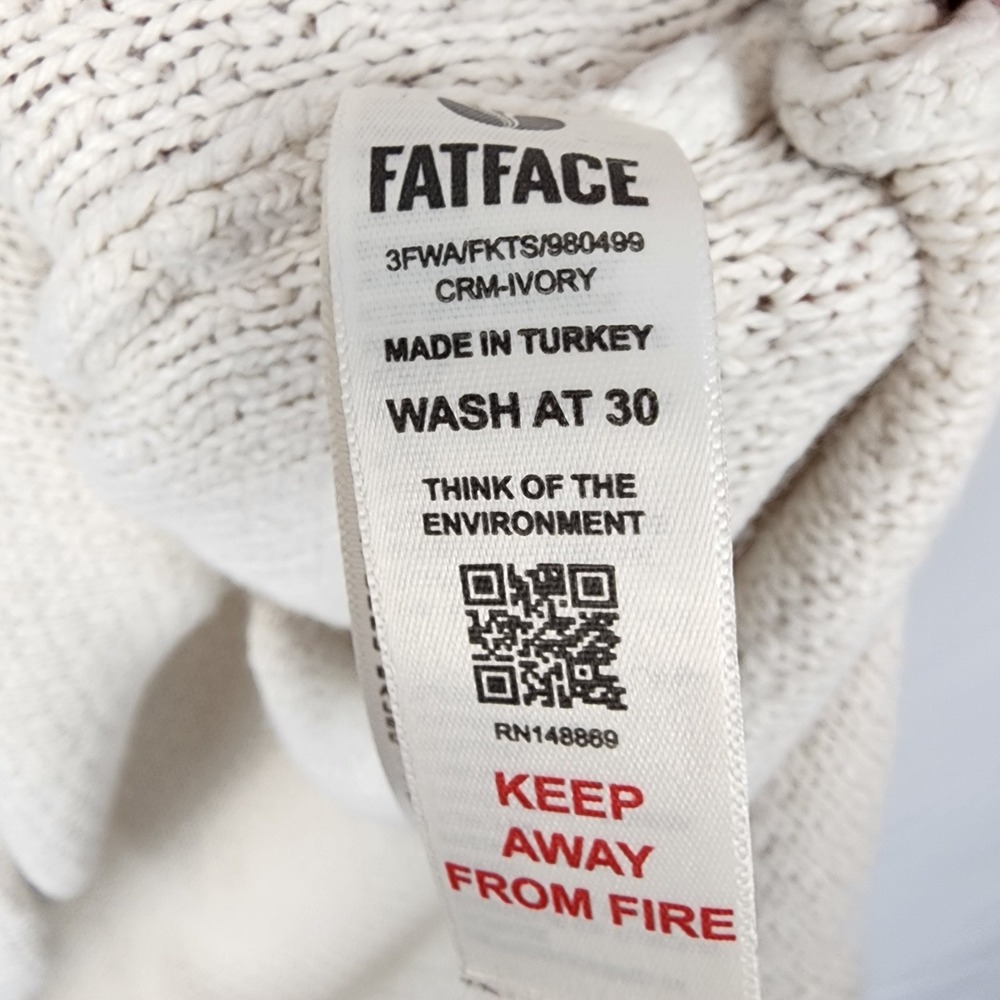 Fat Face Cream Ivory Chunky Knit Fisherman Sweater Women's Size 20 - Picture 7 of 8